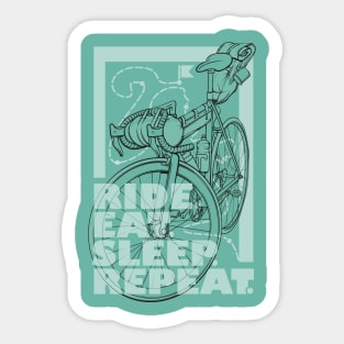 Ride. Eat. Sleep. Repeat. Sticker